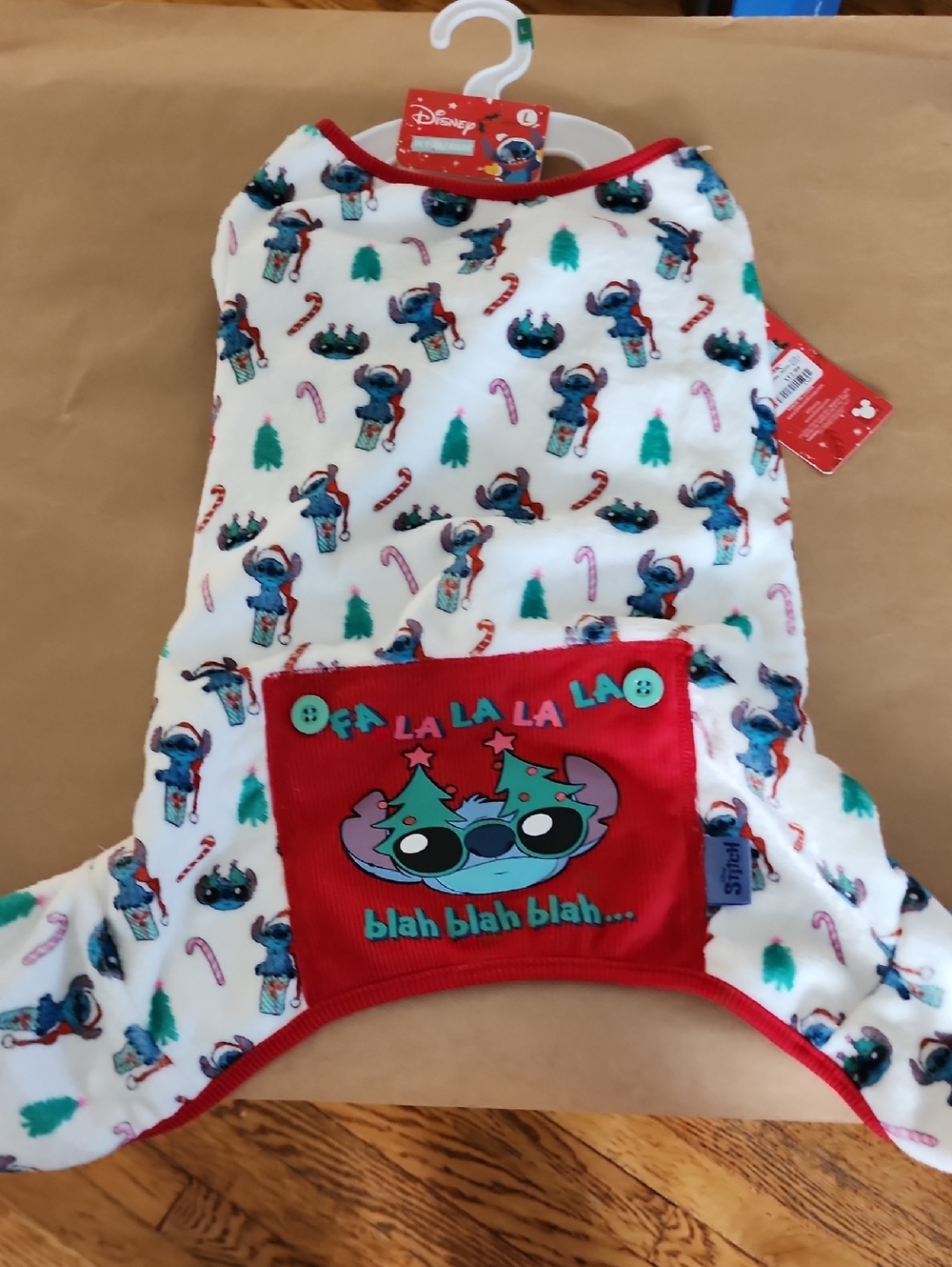 Disney Christmas Stitch Pet Pajama - White, Red, Green, Blue